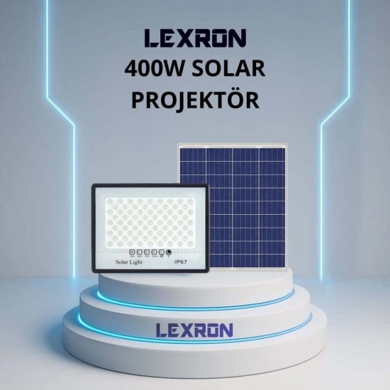 Lexron 400W Solar Projektör lexron-400w-solar-projektor-lifepo4-led-aydinlatma